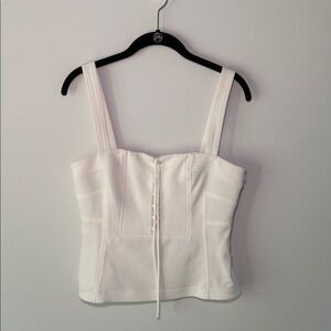Diane Von Furstenberg Corset White Crop Top